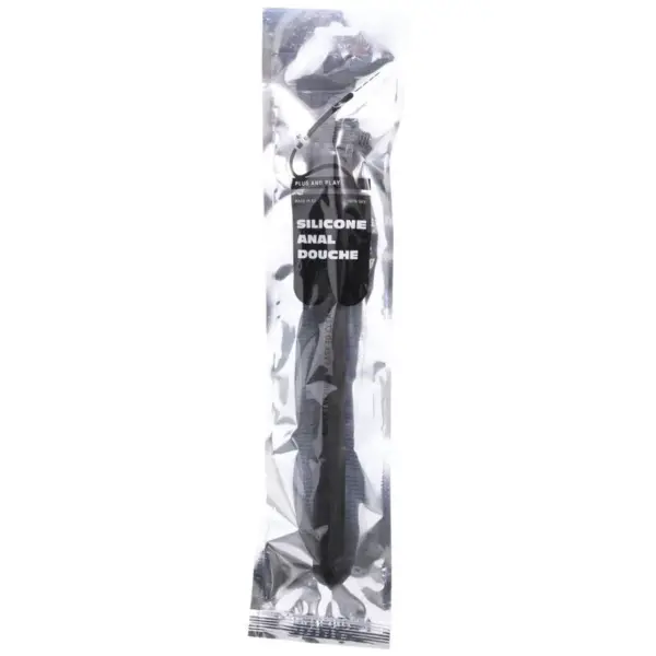 ALL BLACK - Ducha anal de silicona 27 cm para higiene íntima - Imagen 2