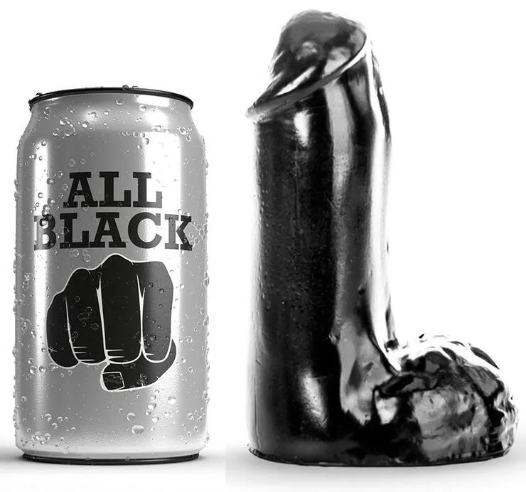 All Black - Dildo realístico 13 cm para placer personal