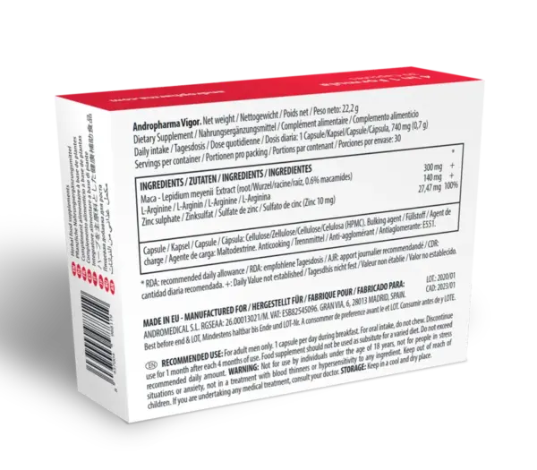 Andropharma Vigor - Suplemento Potenciador de Libido Natural - Imagen 2