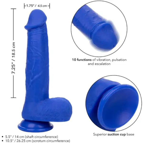 CalExotics - Admiral Captain Dildo Realístico Vibrador Azul - Imagen 4