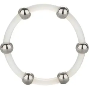 CALEXOTICS - Anillo de silicona con cuentas de acero talla XL