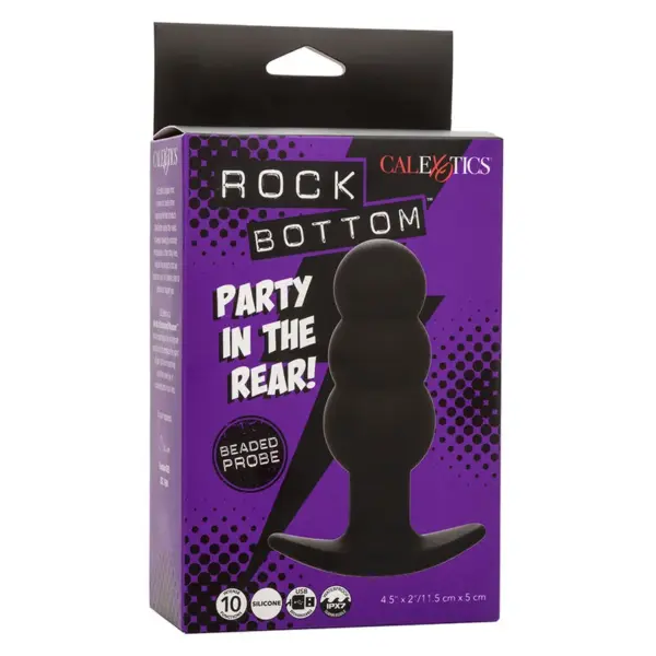 CALEXOTICS - Rock Bottom Plug Anal con Cuentas y 10 Vibraciones de Silicona Negra - Imagen 10