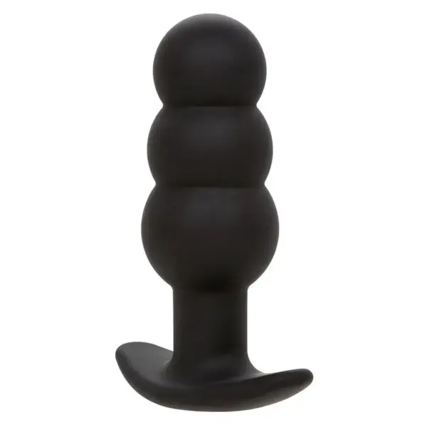 CALEXOTICS - Rock Bottom Plug Anal con Cuentas y 10 Vibraciones de Silicona Negra - Imagen 2