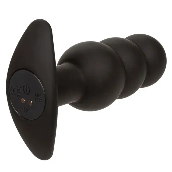 CALEXOTICS - Rock Bottom Plug Anal con Cuentas y 10 Vibraciones de Silicona Negra - Imagen 4