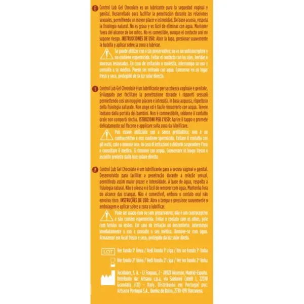 Control - Lub Gel Lubricante Chocolate 75 ml para Placer Intenso - Imagen 2