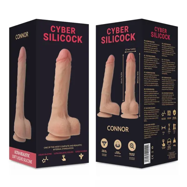 CYBER SILICOCK - Arnés Silicona Líquida Connor 20.5 cm -O- 3.7 cm para Placer Sin Límites - Imagen 8