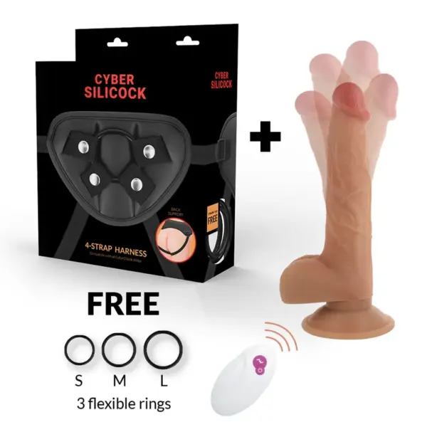 CYBER SILICOCK - Arnés de Silicona Líquida con Control Remoto