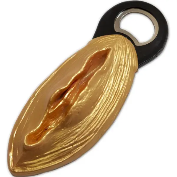 Diablo Picante - Abridor Negro con Forma Vagina Dorado