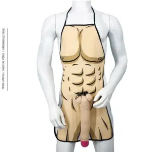 Diablo Picante - Delantal con Pene 3D Musculoso y Atrevido