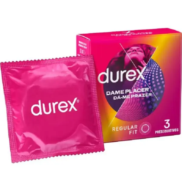 Durex - Dame Placer 3 Unidades: Preservativos que Elevan tu Experiencia