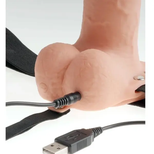 Fetish Fantasy Series - Arnés Ajustable Pene Realístico con Testículos Recargable y Vibrador 23 cm - Imagen 4