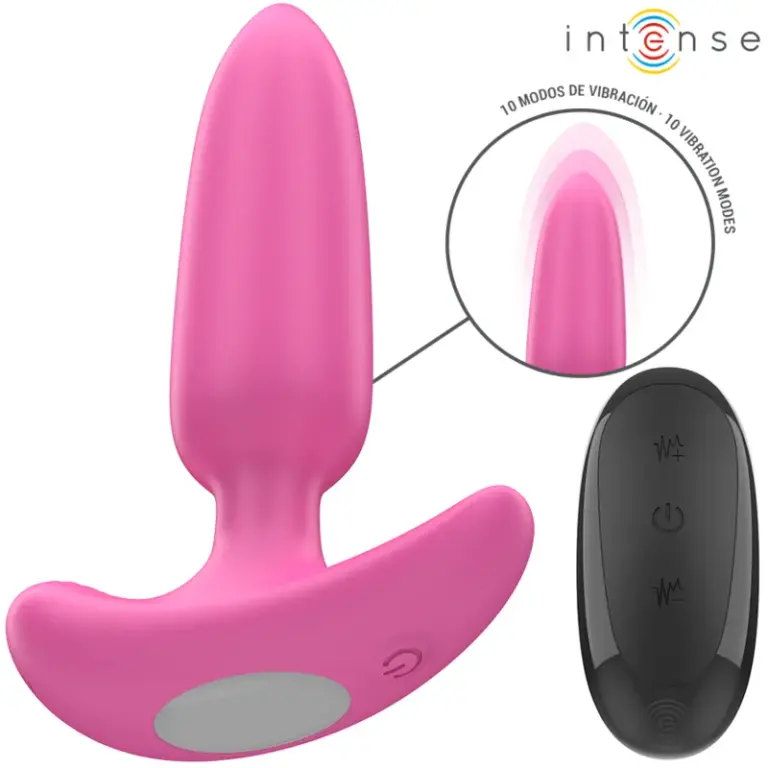 INTENSE - ROSS Plug Anal Rosa con 10 Vibraciones y Control Remoto