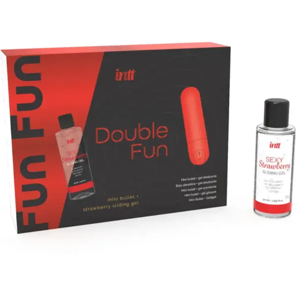 INTT RELEASES - Double Fun Kit con bala vibradora y gel de masaje fresa - Imagen 2