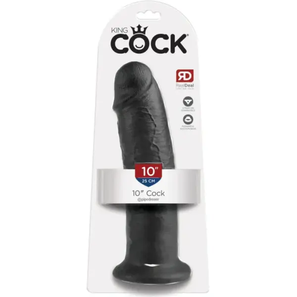 KING COCK - Dildo Realista Negro 25 cm para Placer Infinito