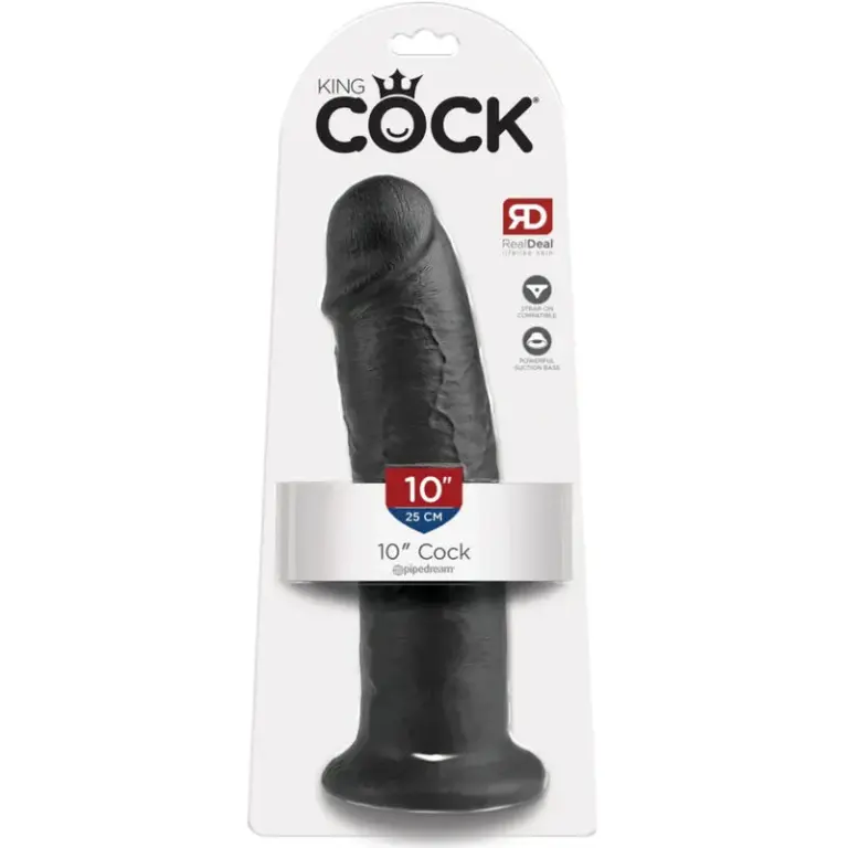 KING COCK - Dildo Realista Negro 25 cm para Placer Infinito