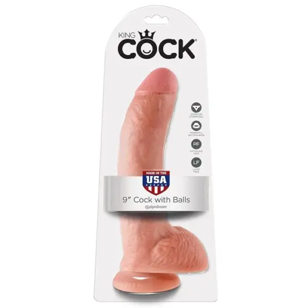 KING COCK - Dildo Realista Natural de 22.9 cm con Testículos