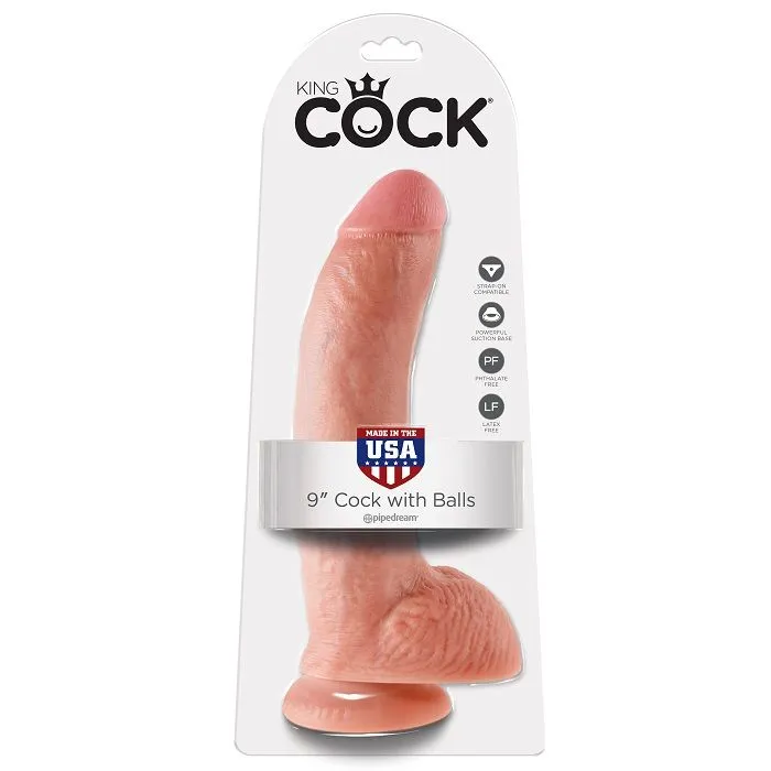 KING COCK - Dildo Realista Natural de 22.9 cm con Testículos