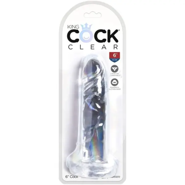 KING COCK - Clear Pene Realístico 15.5 cm Transparente para Placer Sin Límites - Imagen 4