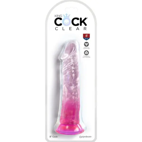 King Cock - Pene Realista Transparente de 19.7 cm Rosa - Imagen 2