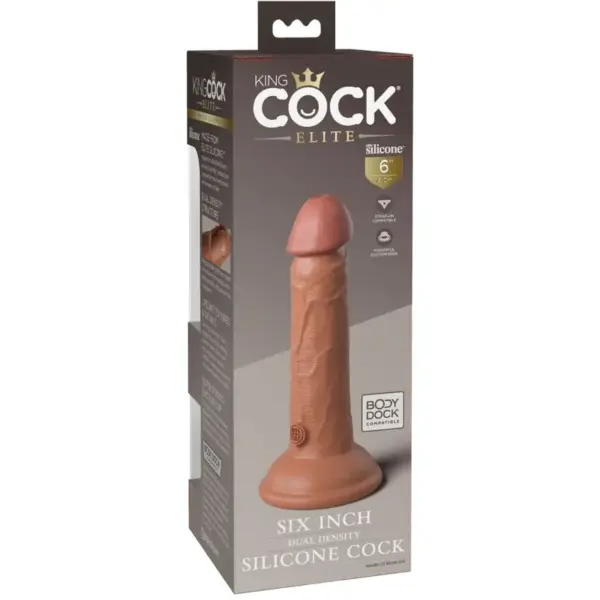 KING COCK - Dildo Realístico de Silicona Caramelo de 15.2 cm - Imagen 5