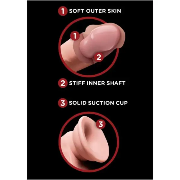 KING COCK - Dildo 3D con bolas oscilantes de 15.2 cm natural - Imagen 6