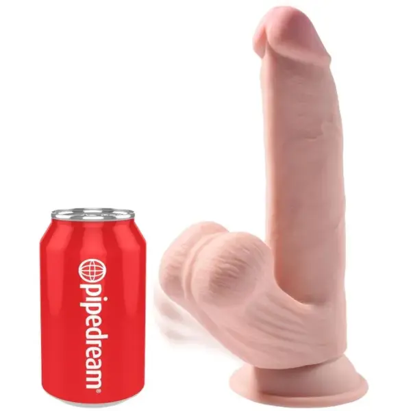 KING COCK - Dildo 3D con testículos oscilantes 24.5 cm natural - Imagen 2