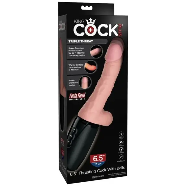KING COCK - PLUS TRIPLE THREAT NATURAL: El Dildo que Revoluciona tu Placer - Imagen 9
