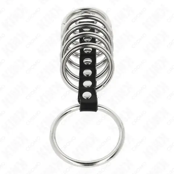 KINK - Anillos Pene Metal 3.2 cm a 5 cm Conectados por Polipiel - Imagen 3