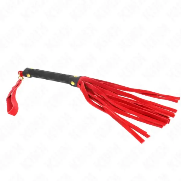 KINK - Látigo Mini Piel de Ante Rojo 30 cm para Placer y Dominación - Imagen 4