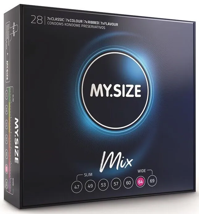 MY SIZE - Preservativos mixtos de 64 mm, 28 unidades para un placer seguro