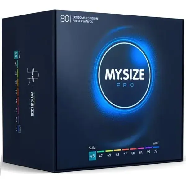 MY.SIZE - Pro Preservativos 45 mm, 80 Unidades para un Placer Personalizado