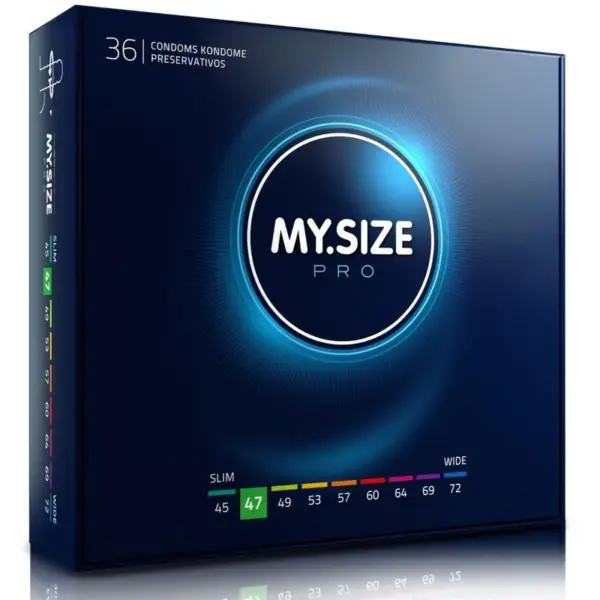 MY.SIZE - Pro Preservativos 47 mm, 36 Unidades para el Placer Personalizado