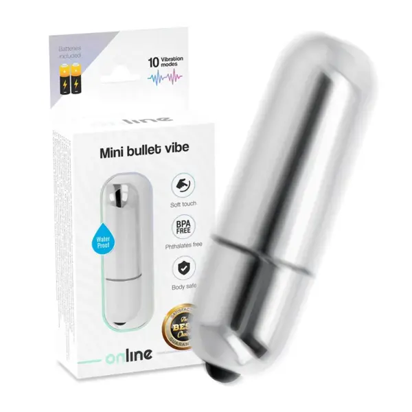 ONLINE - Mini Bala Vibradora Plateada: Placer Discreto y Potente