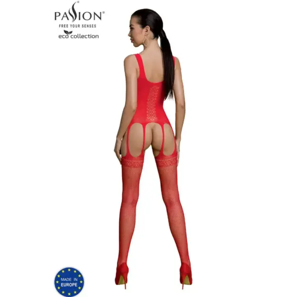 PASSION - Bodystocking ecológico rojo de la colección ECO BS007 - Imagen 2