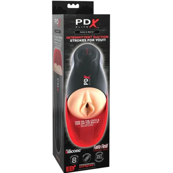 PDX ELITE - Masturbador Stroker Fuck-O-Matic Vagina Doble Vibración Pene & Testículos - Imagen 3