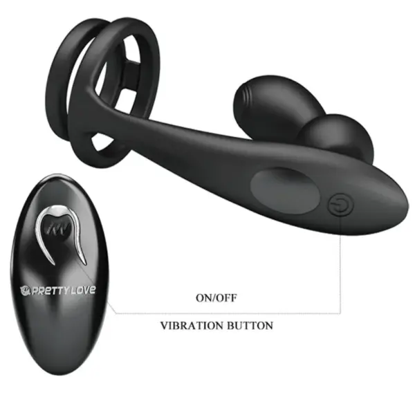 Pretty Love - Marshall Anillo para Pene + Plug Anal Vibratorio con Control Remoto - Imagen 5
