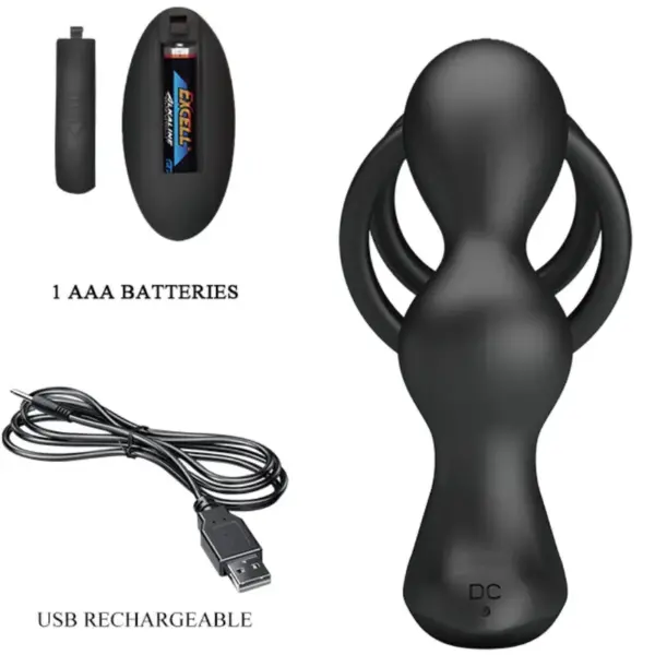 Pretty Love - Marshall Anillo para Pene + Plug Anal Vibratorio con Control Remoto - Imagen 6