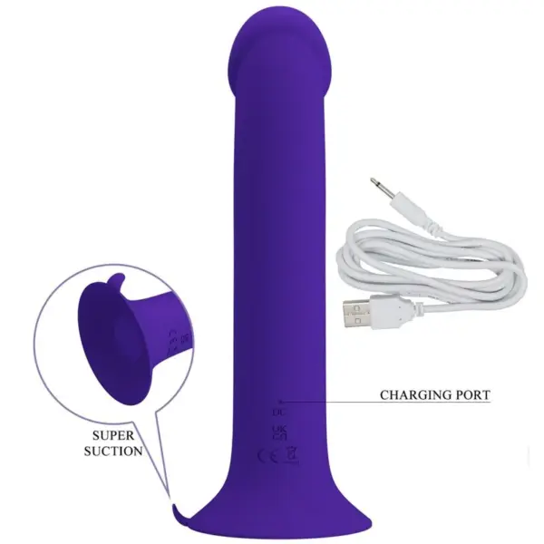 Pretty Love - Dildo Vibrador Recargable Violeta - Imagen 5