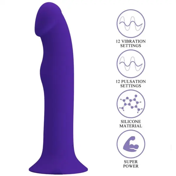 Pretty Love - Dildo Vibrador Recargable Violeta - Imagen 7