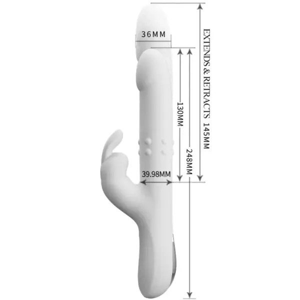 Pretty Love - Vibrador Rabbit con Rotación Plateado - Imagen 5