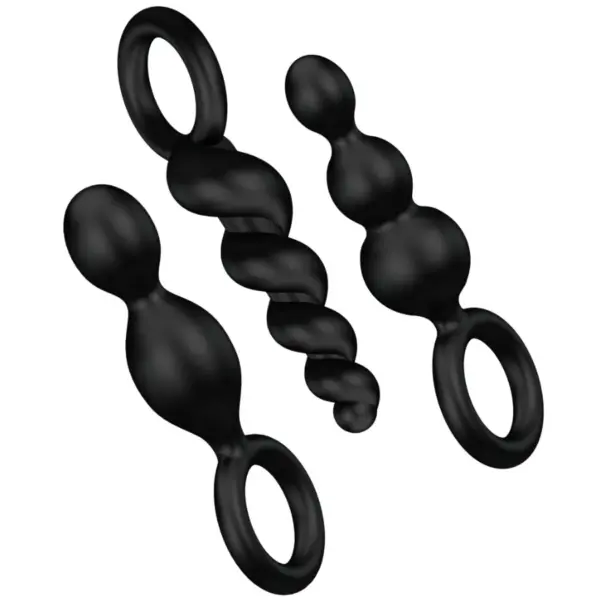 Satisfyer - Set de 3 Plugs Anales Negros para Sensaciones Únicas