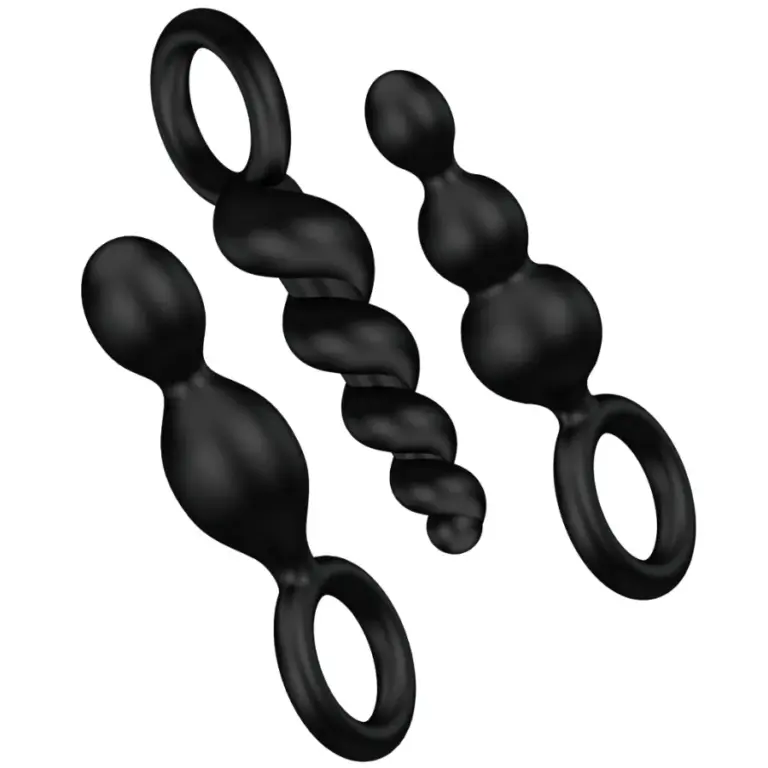 Satisfyer - Set de 3 Plugs Anales Negros para Sensaciones Únicas