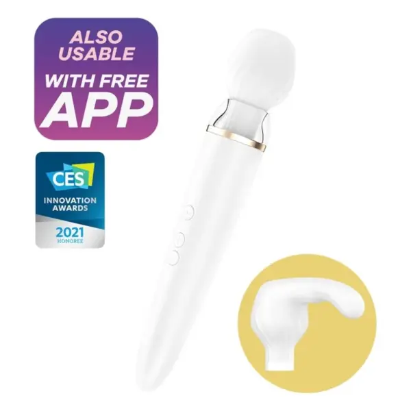 Satisfyer - Double Wander App Blanco: Masajeador Erótico de Alta Tecnología