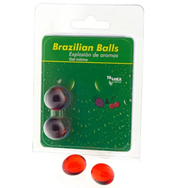 Taloka - Brazilian Balls Gel Íntimo Fresa & Cereza 2 Bolas para Placer Sensual