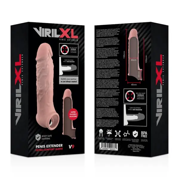 VIRILXL - Extensión de pene Liquid Silicone V9 Natural para mayor placer - Imagen 9