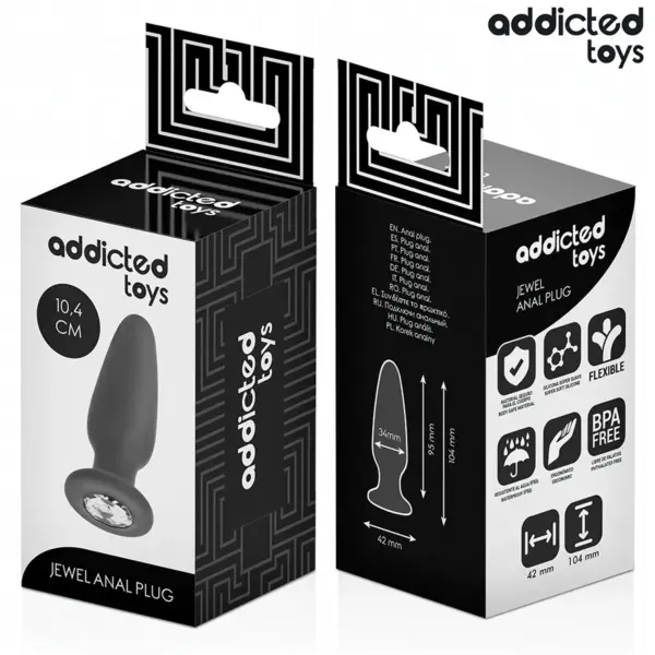 ADDICTED TOYS - Plug anal con joya silicona talla M 10,4 cm - Imagen 6