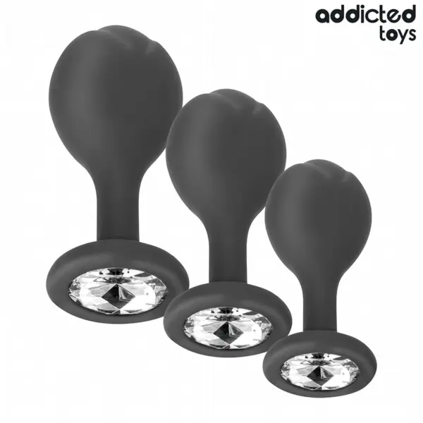 ADDICTED TOYS - Set de 3 Plug Silicona Anal con Joya - Imagen 2