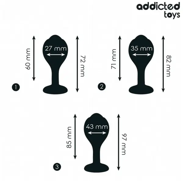 ADDICTED TOYS - Set de 3 Plug Silicona Anal con Joya - Imagen 4