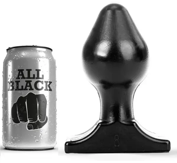 ALL BLACK - Plug Anal 16x8 cm para una Experiencia Placentera
