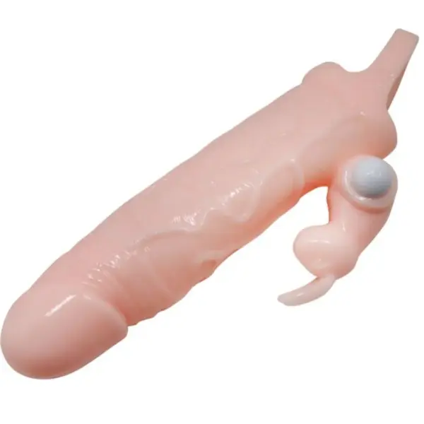 Brave Man - Funda Pene con Rabbit Vibrador 16.5 cm Natural - Imagen 2